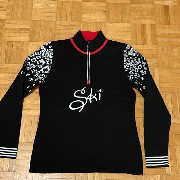 Newland Ski Black and White Long Sleeve Top NWOT - Picture 1 of 14